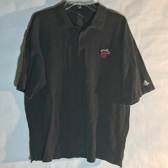 Adidas Vintage NBA Miami Heat Polo Button Up Short Sleeve Tee - Picture 3 of 8